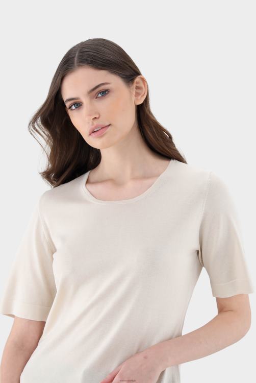 vrouwen Van Laack gebreid T-shirt van zijdemix kleding XLN6N184