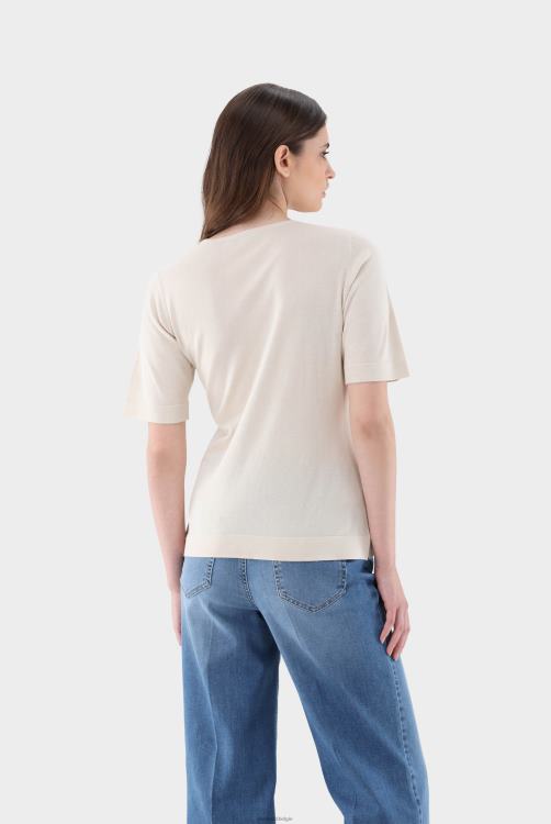 vrouwen Van Laack gebreid T-shirt van zijdemix kleding XLN6N184