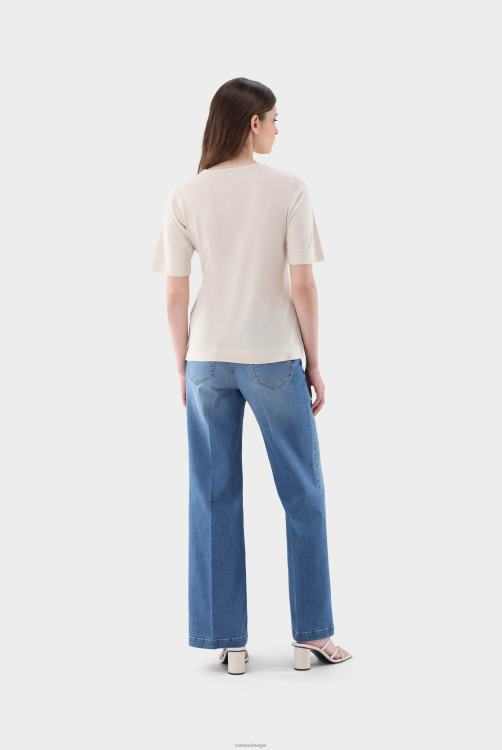 vrouwen Van Laack gebreid T-shirt van zijdemix kleding XLN6N184