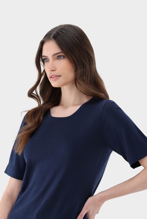 vrouwen Van Laack gebreid T-shirt van zijdemix kleding XLN6N193