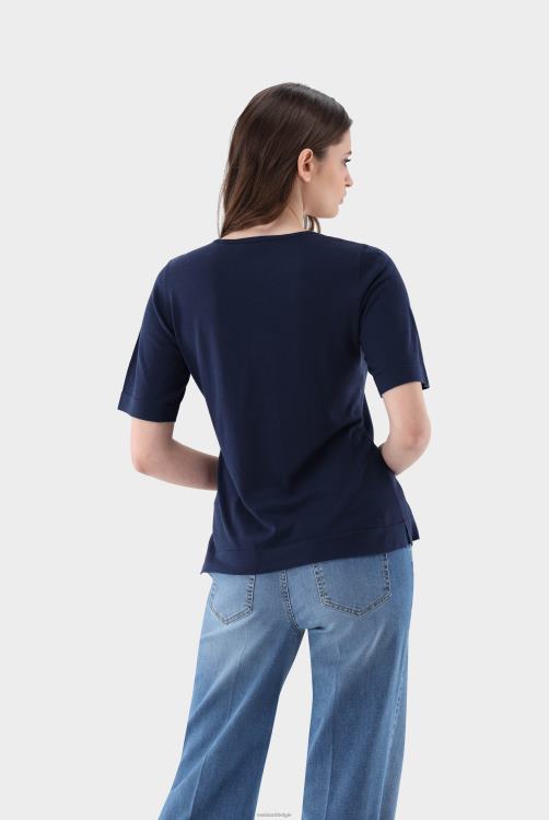 vrouwen Van Laack gebreid T-shirt van zijdemix kleding XLN6N193