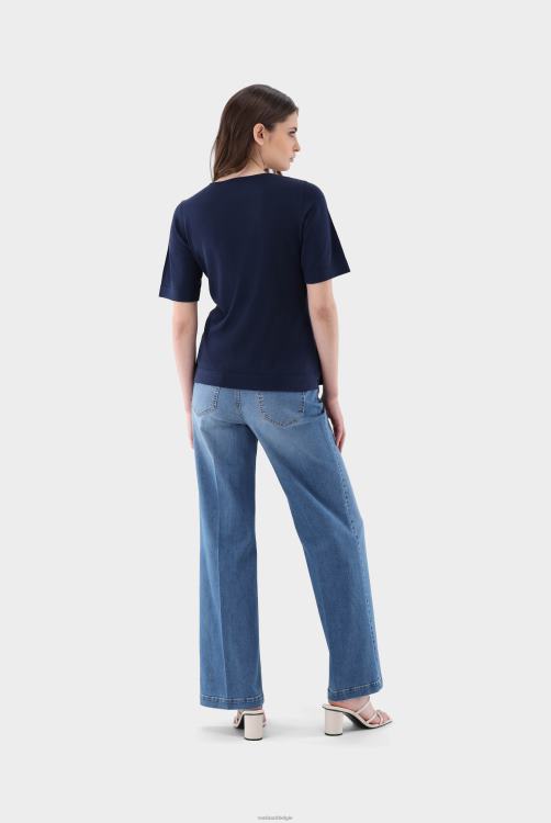 vrouwen Van Laack gebreid T-shirt van zijdemix kleding XLN6N193