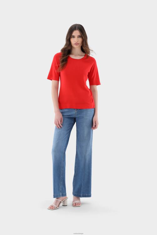 vrouwen Van Laack gebreid T-shirt van zijdemix kleding XLN6N194