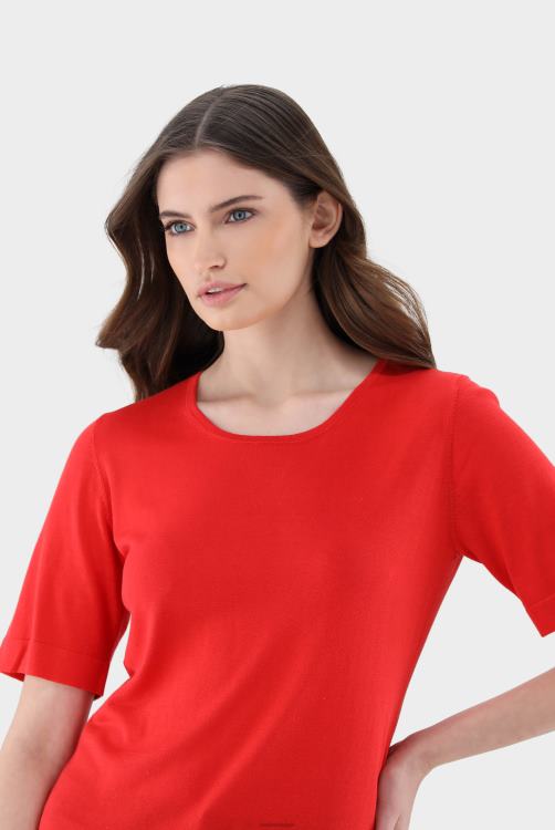 vrouwen Van Laack gebreid T-shirt van zijdemix kleding XLN6N194