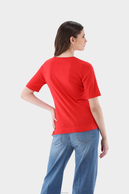 vrouwen Van Laack gebreid T-shirt van zijdemix kleding XLN6N194