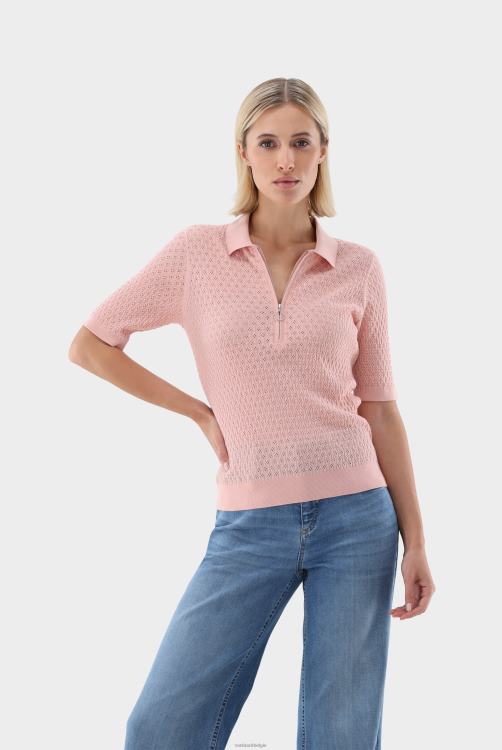 vrouwen Van Laack getailleerde polo met ritssluiting en gemaakt van luchtkatoen kleding XLN6N174