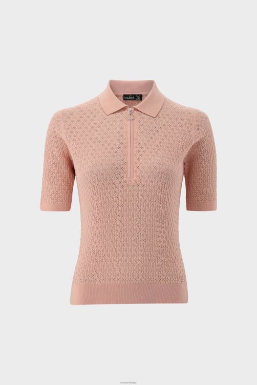 vrouwen Van Laack getailleerde polo met ritssluiting en gemaakt van luchtkatoen kleding XLN6N174